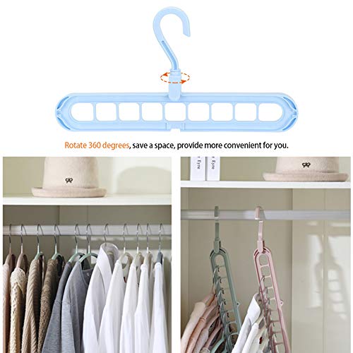 01 02 015 Hangers, Hanger Connector Hooks 360° Rotation with a Unique Groove for Home Offive RVs for Store Clothes Pants, and Scarves.(Blue)