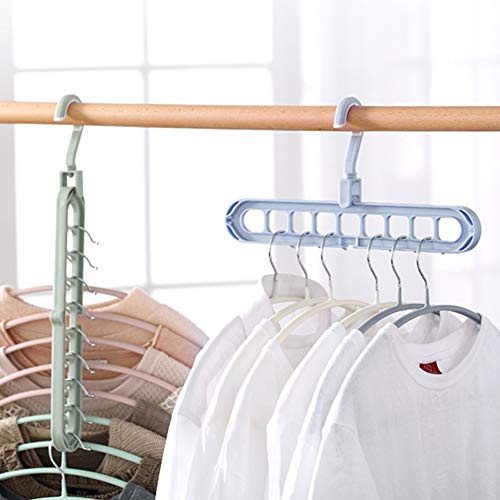 01 02 015 Hangers, Hanger Connector Hooks 360° Rotation with a Unique Groove for Home Offive RVs for Store Clothes Pants, and Scarves.(Blue)