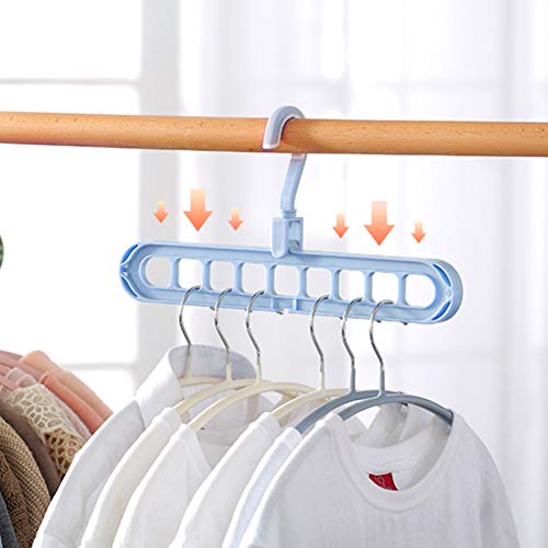 01 02 015 Hangers, Hanger Connector Hooks 360° Rotation with a Unique Groove for Home Offive RVs for Store Clothes Pants, and Scarves.(Blue)