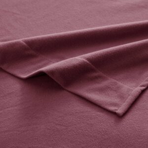 Flannel Sheets Warm and Cozy Deep Pocket Breathable All Season Bedding Set with Fitted, Flat and Pillowcases, Full, Burgundy Red