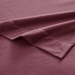 Flannel Sheets Warm and Cozy Deep Pocket Breathable All Season Bedding Set with Fitted, Flat and Pillowcases, King, Burgundy Red