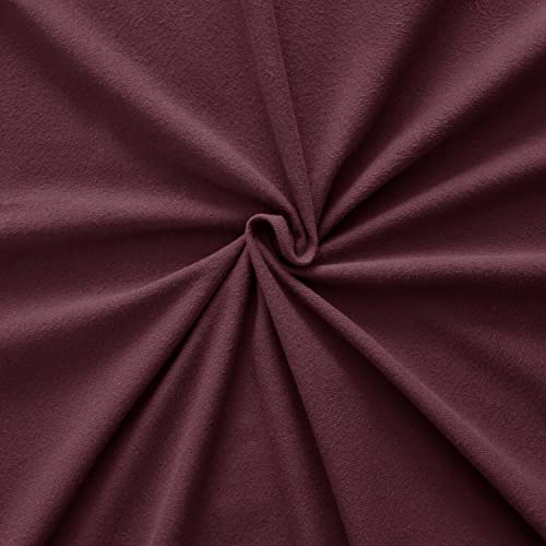 Flannel Sheets Warm and Cozy Deep Pocket Breathable All Season Bedding Set with Fitted, Flat and Pillowcases, King, Burgundy Red