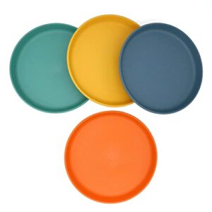 muulaii plastic plates reusable 6 inch unbreakable deep dessert dinner plates bpa free and eco-friendly dishwasher and microwave safe round dinnerware plates - pack of 4
