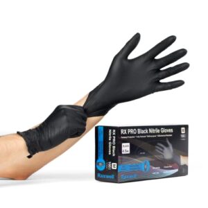 exam grade 4 mil nitrile gloves - black disposable gloves latex free, black rubber gloves, mechanic gloves, medical gloves