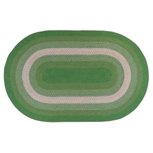 super area rugs bradford handmade braided rug for kitchen/dining room, green & beige 2' x 3' oval