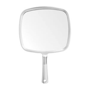 snowflakes large hand mirror with handle-hang handheld mirror hairdresser mirror.(silver)