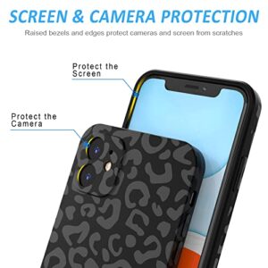 LOEV Phone Case for iPhone 11 Black Leopard Case, Cute Fashion Matte Cheetah Print [Not Rub-Off] Soft TPU Rubber Bumper Shockproof Protective Case Cover for Women Girls 6.1", Leopard Print Pattern