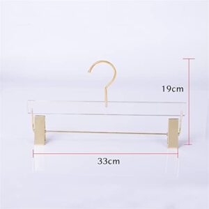 10 Pieces of Acrylic Transparent Gold Hook Hanger Acrylic Hanger with Gold Clip Clear Acrylic Hanger Pants Hanger Clip Skirt Display