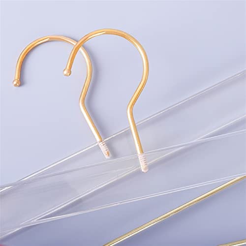 10 Pieces of Acrylic Transparent Gold Hook Hanger Acrylic Hanger with Gold Clip Clear Acrylic Hanger Pants Hanger Clip Skirt Display