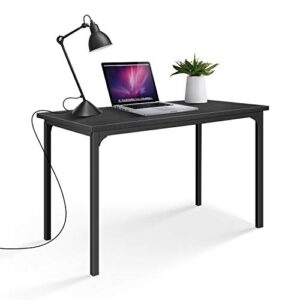 yssoa modern design, simple style table home office computer desk for working, studying, writing or gaming, 47" d x 23.6" w x 29.5" h, black