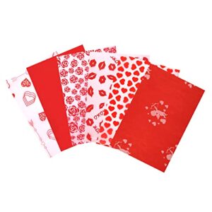 KINBOM 30sheets 20x20 inch Valentine's Day Tissue Paper, Heart Wrapping Paper Gift Wrapping Tissue Paper Gift Wrap Paper Sheets Tissue Paper for Gift Bags Christmas Birthday Party Shower(6 Patterns)