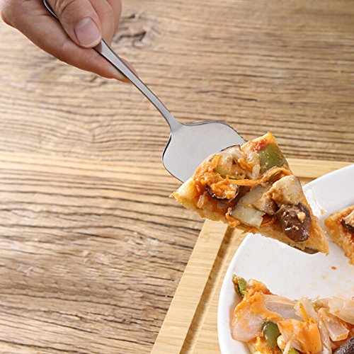 wjq&linyuzi Stainless Steel Serrated Edge Cake Server Blade Cutter Shovel Kitchen Baking Pastry Spatulas Pie Pizza Server Cake Cutter (silver), 004, 22.5x4.7cm