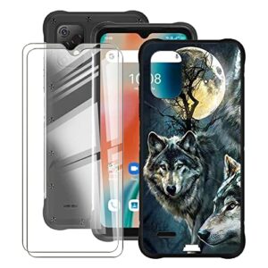 hhuan case for umidigi bison x10 pro (6.53") with 2 tempered glass screen protector. ultra-thin black soft silicone anti-drop phone cover, tpu bumper shell case for umidigi bison x10 pro - wma29