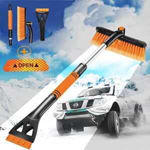 Michael Doss Snow Brush and Ice Scraper, Scrapers for Car Windshield Supports 360 Degree Rotation,Extendable Car, Scraper & with Foam Grip, Dont Scratch The Paint black