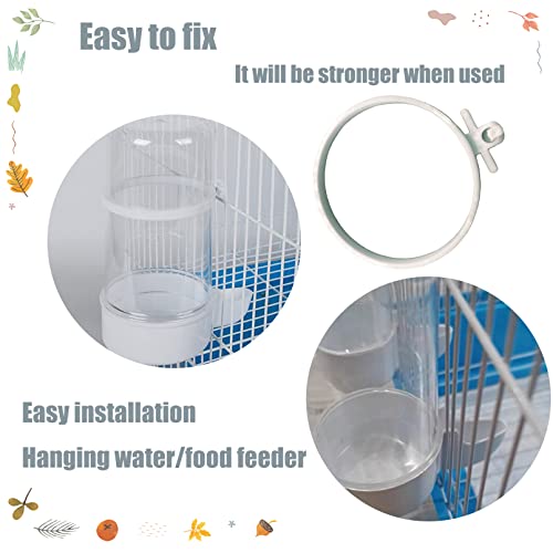 Parakeet Water Dispenser No Mess Parrot Food Seed Dispenser Bird Automatic Waterer Feeder Container Cockatiel Cage Accessories for Parrot Finch Budgie Lovebirds Canaries 2PCS（450ml）
