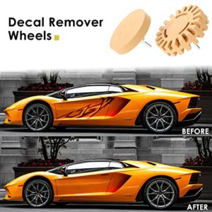 AuInn Decal Adhesive Removal Tool, Eraser Wheel Sticker Remover Kit, Decal Remover Eraser Wheel Kit with Sponge Polishing Pads, Wool Buffing Pad for Cars, Boat, Bikes, Motorcycles