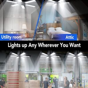 LED Garage Light,Garage Lights,120W Deformable Shop Ceiling Lights,13000LM 6500K 6 Panel Adjustable garage light fit E26 Base,Bright Led Lights for home,Workshop,Basement,attic,Barn (1 Pack)