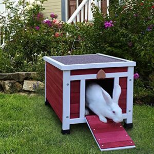 Outdoor Cat House, Feral Cat Shelter Weatherproof with Elevated Floor Cat House Outside Wine Red