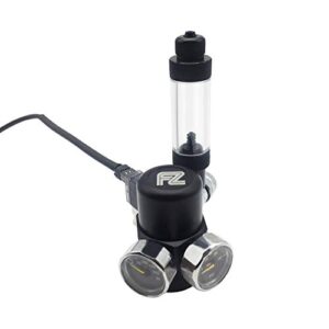 FZONE Aquarium CO2 Regulator for Paintball with DC Solenoid and Aluminum Alloy Bubble Counter and Check Valve