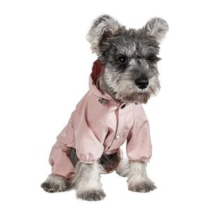 dog rain jacket, waterproof dog raincoat reflective puppy poncho with hood for small medium dogs