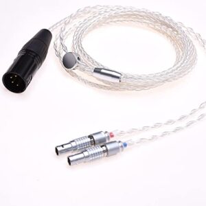 gagacocc silver plated headphone upgrade cable for focal utopia ultra (6ft, 4pin xlr male)