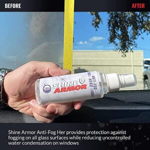 SHINE ARMOR Anti Fog Hero with Microfiber Cloth Windshield & Deicer Spray for Car Windshield Windows Wipers and Mirrors