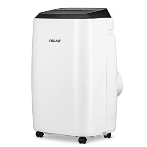 newair dual hose portable ac | 12,000 btu | cools up to 248 sq. ft | white | easy setup air conditioner with window venting kit, self-evaporative system, quiet operation, dehumidifying, remote & timer
