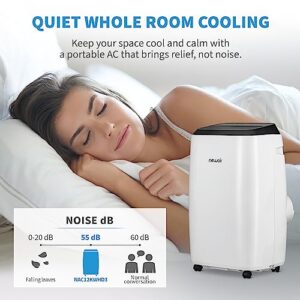 Newair Dual Hose Portable AC | 12,000 BTU | Cools Up To 248 sq. ft | White | Easy Setup Air Conditioner With Window Venting Kit, Self-Evaporative System, Quiet Operation, Dehumidifying, Remote & Timer