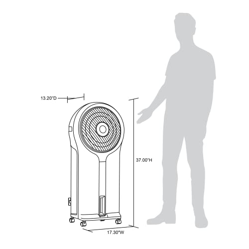 Newair Evaporative Cooler 470 CFM250 sq. ft. Freestanding Home Air Cooler 3 Fan Speeds 1.45 Gallon Water Tank, Silver Easy Glide Wheels Remote Control Included
