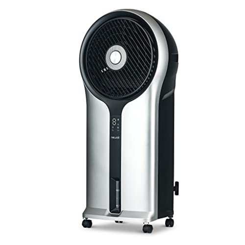 Newair Evaporative Cooler 470 CFM250 sq. ft. Freestanding Home Air Cooler 3 Fan Speeds 1.45 Gallon Water Tank, Silver Easy Glide Wheels Remote Control Included