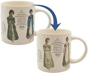 jane austen heat changing finery mug - add coffee and see walking attire change into evening attire