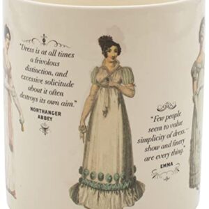 Jane Austen Heat Changing Finery Mug - Add Coffee and See Walking Attire Change into Evening Attire