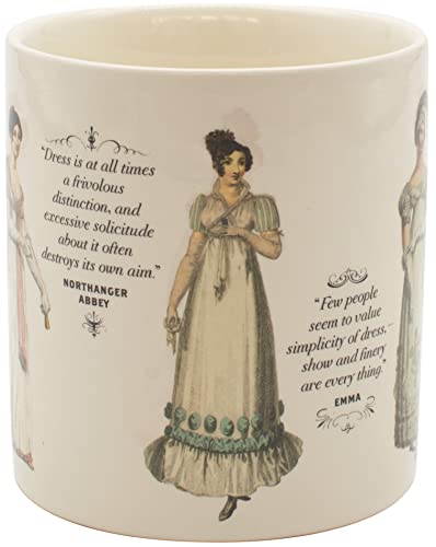 Jane Austen Heat Changing Finery Mug - Add Coffee and See Walking Attire Change into Evening Attire