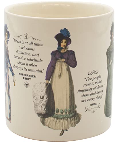 Jane Austen Heat Changing Finery Mug - Add Coffee and See Walking Attire Change into Evening Attire