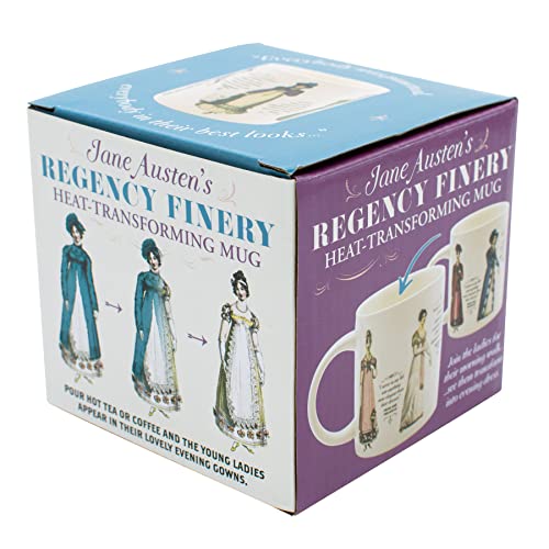 Jane Austen Heat Changing Finery Mug - Add Coffee and See Walking Attire Change into Evening Attire