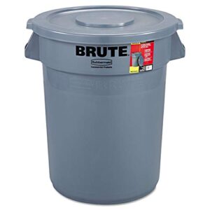 rubbermaid commercial 863292gra brute container all-inclusive, round, plastic, 32 gal, gray (single pack)