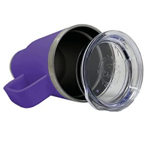 LaserGram 20oz Vacuum Insulated Travel Mug with Handle, Horse Head 1, Personalized Engraving Included (Dark Purple)