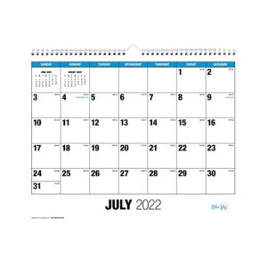 blue sky 2022-2023 academic year monthly wall calendar, 15" x 12", wirebound, classic (135556-a23)