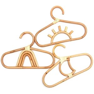 3pcs kids rattan clothing hangers in nursery and children's rooms