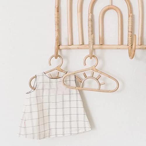 3pcs Kids Rattan Clothing Hangers in Nursery and Children's Rooms