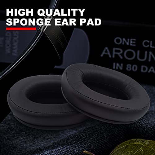 Replacement Ear Pads Cushions, Earpads Compatible with Audio-Technica ATH-SR9 ATH-DSR9BT ATH-DSR7BT Headphones Earpads with Soft Protein Leather (Black)