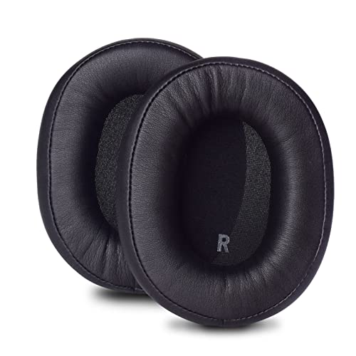 Replacement Ear Pads Cushions, Earpads Compatible with Audio-Technica ATH-SR9 ATH-DSR9BT ATH-DSR7BT Headphones Earpads with Soft Protein Leather (Black)