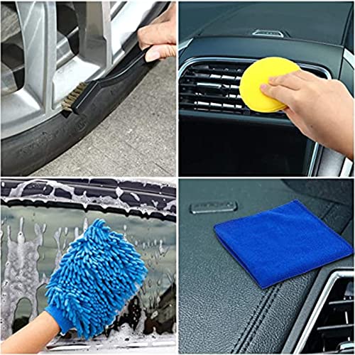 Geweeco Car Cleaning Tools Kit, 17 Pcs Car Detailing Brush Set, Auto Detailing Drill Brush Set for Cleaning Automobile Interior, Exterior, Wheels, Dashboard, Leather, Air Vents