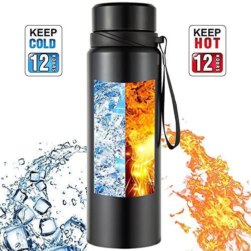 Insulated Stainless Steel Water Bottle-Vacuum Coffee Cup with,Large Capacity Double Walled Sport Travel Mug,Wide Mouth Leak Proof Flask Cup,BPA Free (32oz)