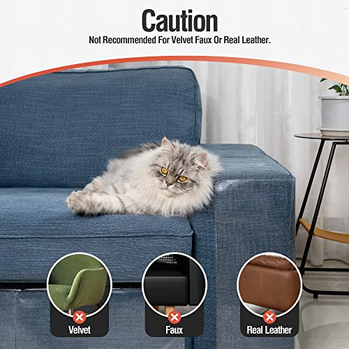 Conlun Cat Scratch Furniture Protector - Anti Scratch Protectors from Cats - Cat Scratch Deterrent Tape - Cat Couch Corner Protectors - Clear Couch Corner Protectors for Cats for Sofa, Door,6-Pack