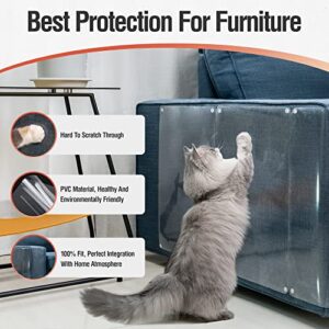 Conlun Cat Scratch Furniture Protector - Anti Scratch Protectors from Cats - Cat Scratch Deterrent Tape - Cat Couch Corner Protectors - Clear Couch Corner Protectors for Cats for Sofa, Door,6-Pack
