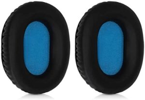 replacement ear pads and headband cushion pad repair parts compatible with sennheiser hd8 hd7 dj hd6 mix (black and blue)