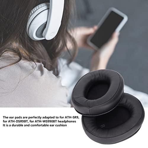Earphone Ear Pads, 2pcs Headphone Cushion Sponge Ear Cushion Replacement for ATH-SR9 ATH-DSR9BT ATH-WS990BT Headset Low Noise Ear Pads