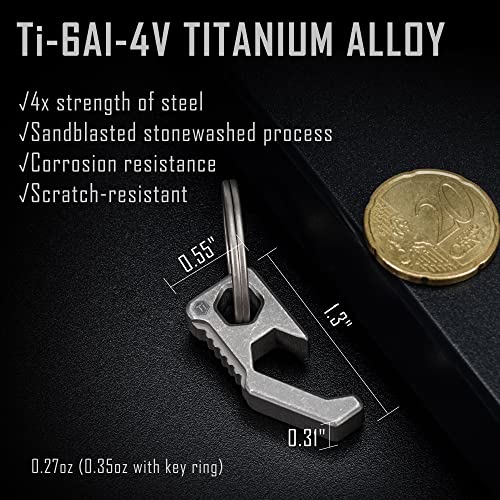 KeyUnity KA13 Titanium Bottle Opener Keychain, 2 in 1 EDC Keychian Tool Beer Opener & Screw Driver, Suitable for All Glass Bottle Caps