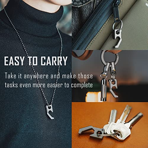 KeyUnity KA13 Titanium Bottle Opener Keychain, 2 in 1 EDC Keychian Tool Beer Opener & Screw Driver, Suitable for All Glass Bottle Caps